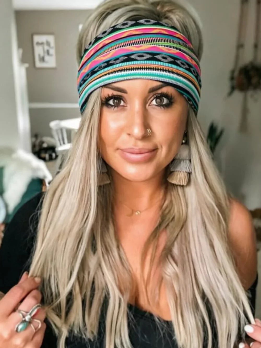 4 Pack Turban Headbands for Women Wide Vintage Head Wraps Knotted Cute Hair Band - Picture 2 of 7